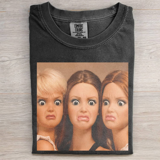 FACE DOLL GIRL FUNNY MEME TEE