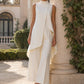 Asymmetric Layered Sleeveless Top & Wide-Leg Pants Set