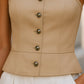 Chic Contrast Halter Top with Structured Bodice