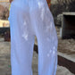 Women's solid color casual cotton and linen three-piece set