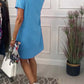 Women's solid color casual hooded cotton and linen dress