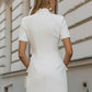 Stand Collar Button-Front Tailored Mini Dress