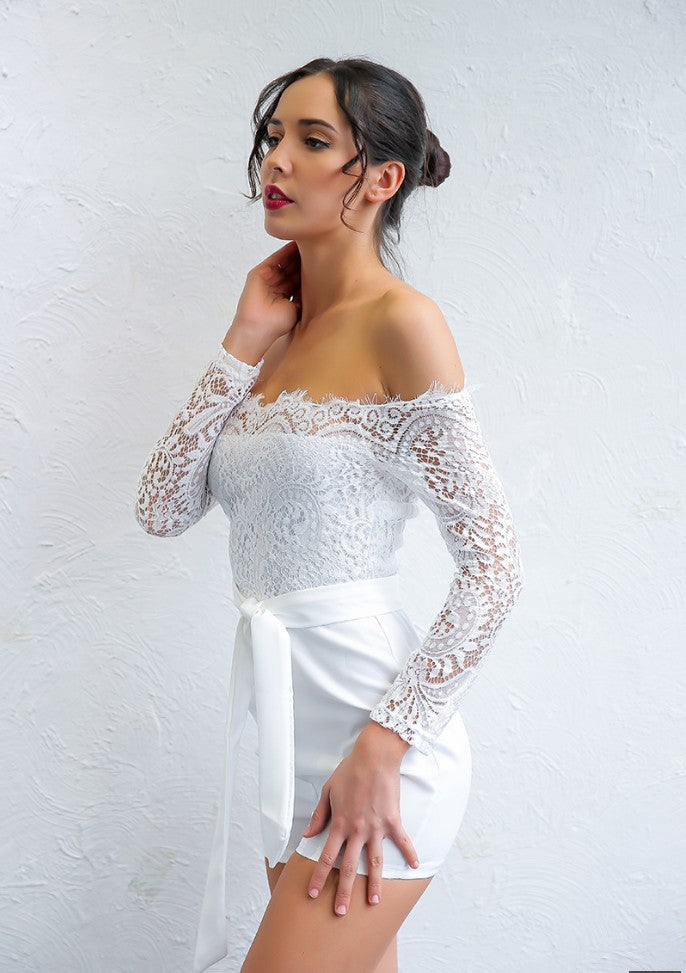 LESSIE - LACE TOP 1 PIECE SUIT