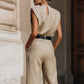 Minimalist Structured Sleeveless Top And Tailored Bermuda Shorts Set