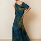 Watercolor Print Asymmetric Top & Skirt Set