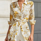 Floral Printed Chiffon Shirt Dress