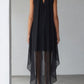 Asymmetrical Layered Chiffon Overlay Cocktail Dress