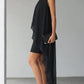 Asymmetrical Layered Chiffon Overlay Cocktail Dress