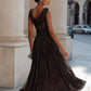 Cowl Neck Pleated Leopard-Print Maxi Dress