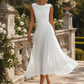 Draped Neck Sleeveless Pleated Midi Dress
