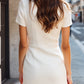 Classy White Button-Up Knit Dress