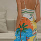 Summer island vacation print suspender dress