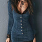 Vintage Lace Trim Button Velvet Mini Dress