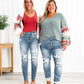 Tummy Control Distressed Cuffed Boyfriend Jeans (Buy 2 Free Shipping)
