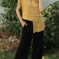 Women'S Casual Solid Color Cotton And Linen Mismatched Tops