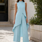 Asymmetric Layered Sleeveless Top & Wide-Leg Pants Set