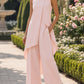 Asymmetric Layered Sleeveless Top & Wide-Leg Pants Set