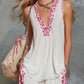 Chiffon V-neck Sleeveless Leopard Print Top And Pants Set