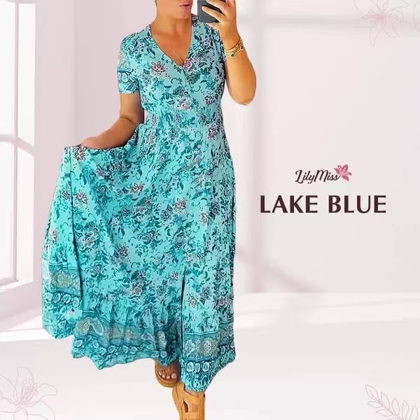 Floral print v-neck dress