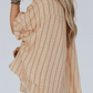 Women'S Striped Loose Cotton And Linen Shirt