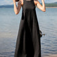Women's Casual Solid Color Sleeveless Linen Long Dress