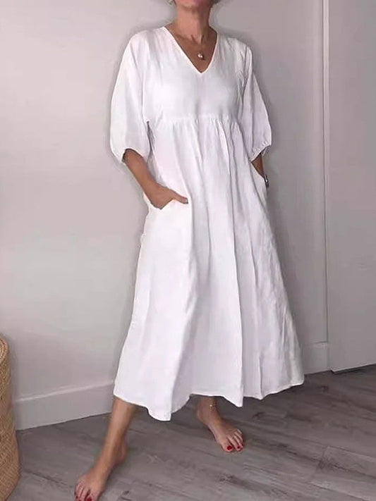 Women's Casual V Neck Dress