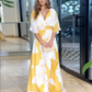 Contrasting Floral Holiday Fashion Dress