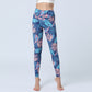 Leaves Print Pants Sports Fitness Yoga High Waist Leggings Women's Yoga Pants
