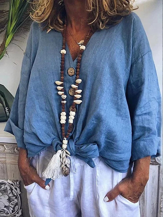 Women's Casual V Neck Shirt