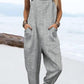 Women's Casual Striped Printed Cotton and Linen Overalls