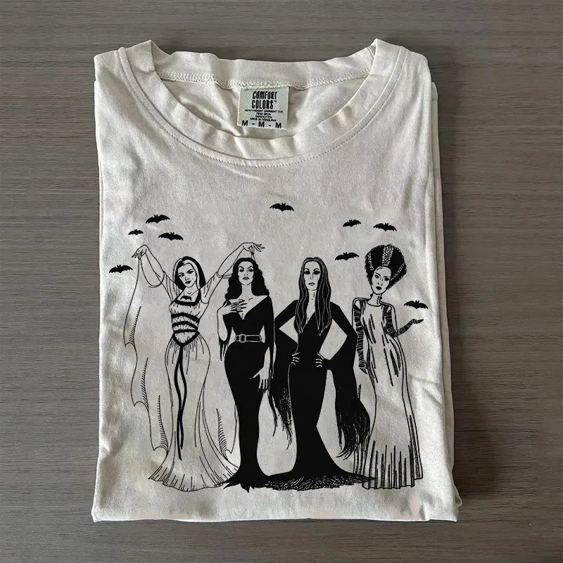 Women Fall Spooky Season Goth Friends Halloween T-shirt
