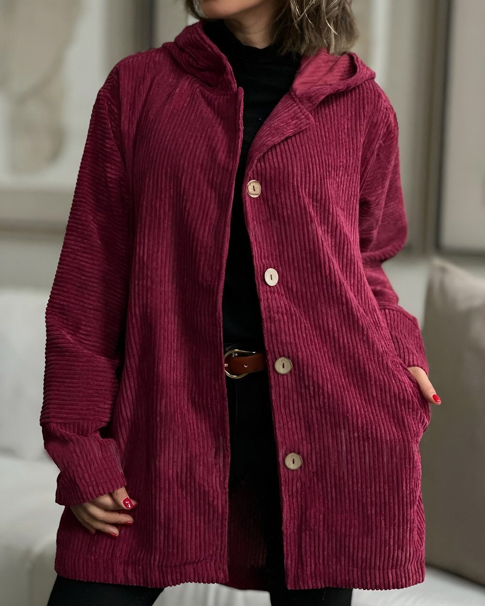 Corduroy Casual Hooded Jacket（Buy 2 Free Shipping）