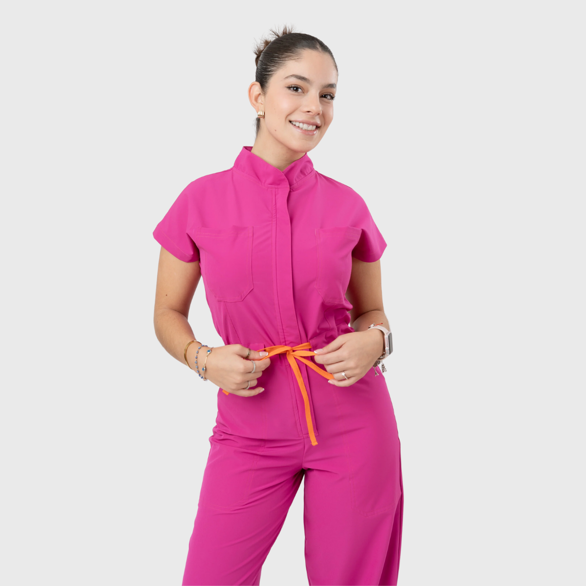 Women's 4-Pocket Loose Fit Scrub Jumpsuit Jog009
