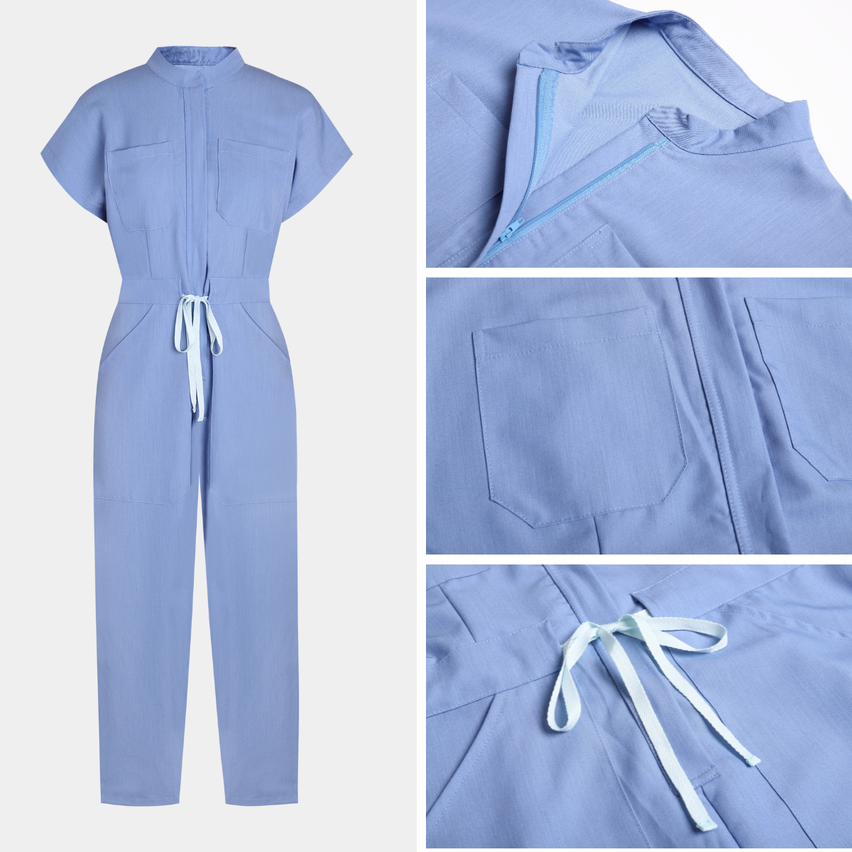 Women's 4-Pocket Loose Fit Scrub Jumpsuit Jog009