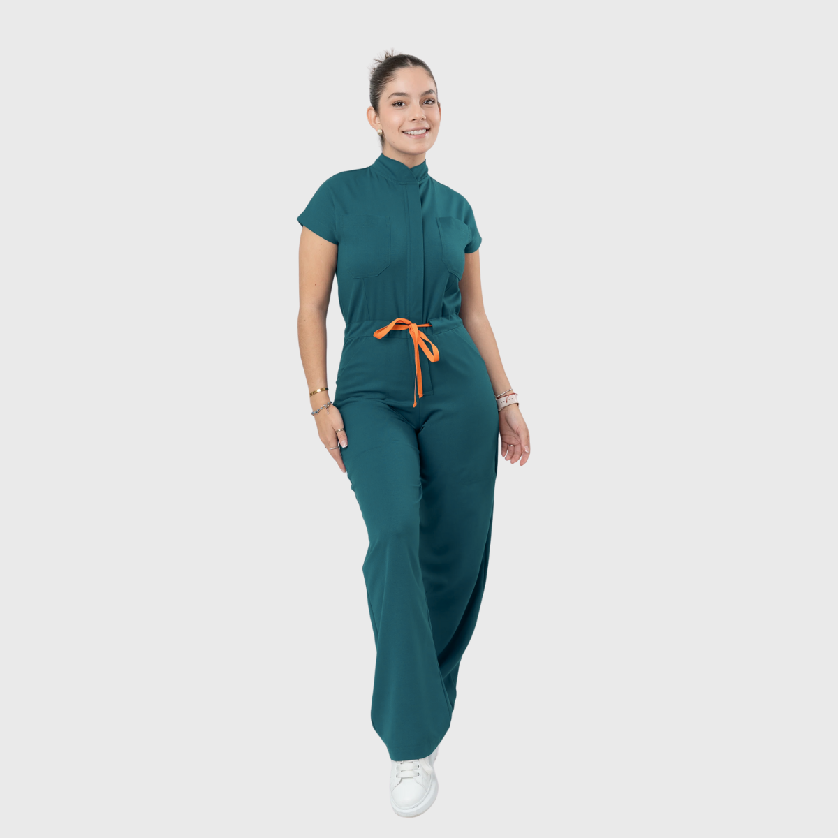 Women's 4-Pocket Loose Fit Scrub Jumpsuit Jog009