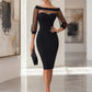 Sheer Illusion Off-Shoulder Sweetheart Midi Dress