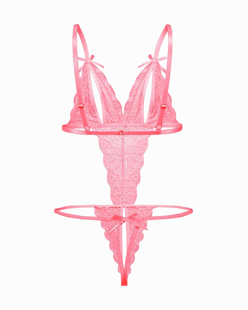 Lace Bodysuit Deep V Teddy