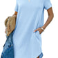 WOMEN'S CASUAL SHORT SLEEVE T-SHIRT DRESS WITH POCKET (BUY 3 FREE SHIPPING)