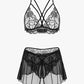 3 Piece Sets Lace Bralette, Skirt with Panty