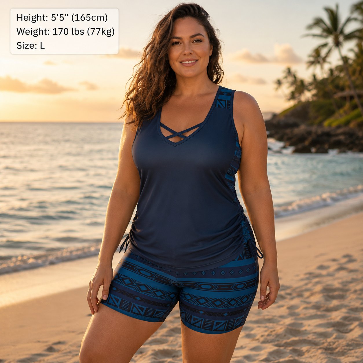 ⏰LAST DAY 49% OFF - Miraclesuit Women's Tummy Control Tankini Set with Built-In Bra – Flattering Boho Swimwear with Shorts🔥 Buy 3 Free Shipping
