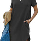 WOMEN'S CASUAL SHORT SLEEVE T-SHIRT DRESS WITH POCKET (BUY 3 FREE SHIPPING)