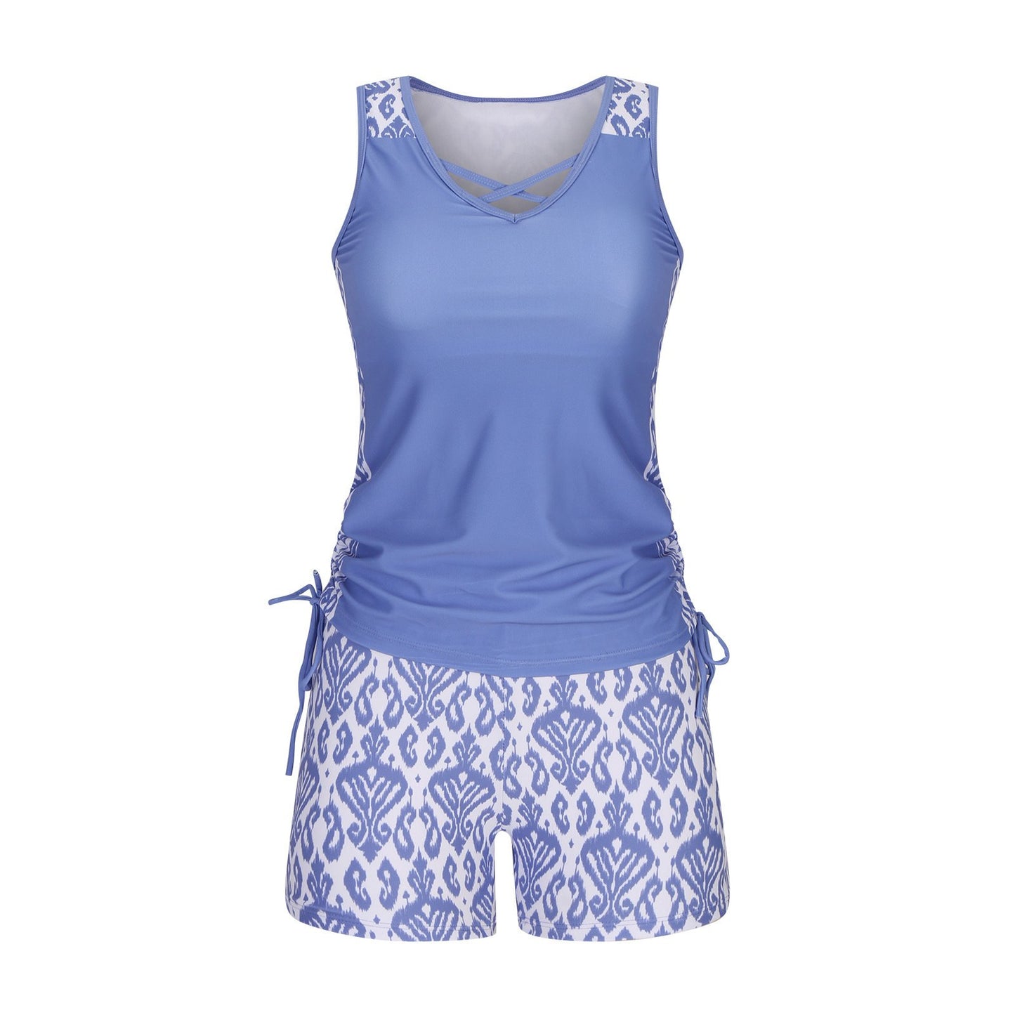⏰LAST DAY 49% OFF - Miraclesuit Women's Tummy Control Tankini Set with Built-In Bra – Flattering Boho Swimwear with Shorts🔥 Buy 3 Free Shipping