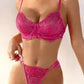 Floral Embroidery Sheer Mesh Lingerie Set
