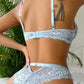 Floral Embroidery Sheer Mesh Lingerie Set
