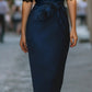 Elegant Lace-Trim V-Neck Belted Midi Dress