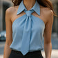 Stylish Sleeveless Halter Blouse with Neck Tie Detail