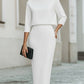 Boat Neck Top And Midi Skirt Set