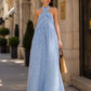 Nautical Stripe Halter Neck Maxi Dress