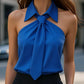 Stylish Sleeveless Halter Blouse with Neck Tie Detail