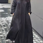 Women's Casual Solid Color Round Neck Long Sleeve Cotton and Linen Dress